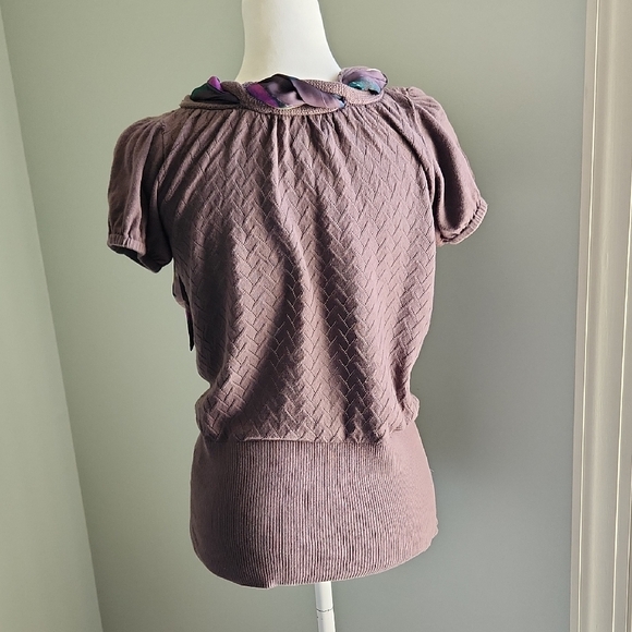 Ted Baker London Mauve Purple Knit Sweater With Scarf Detail - Picture 3 of 10